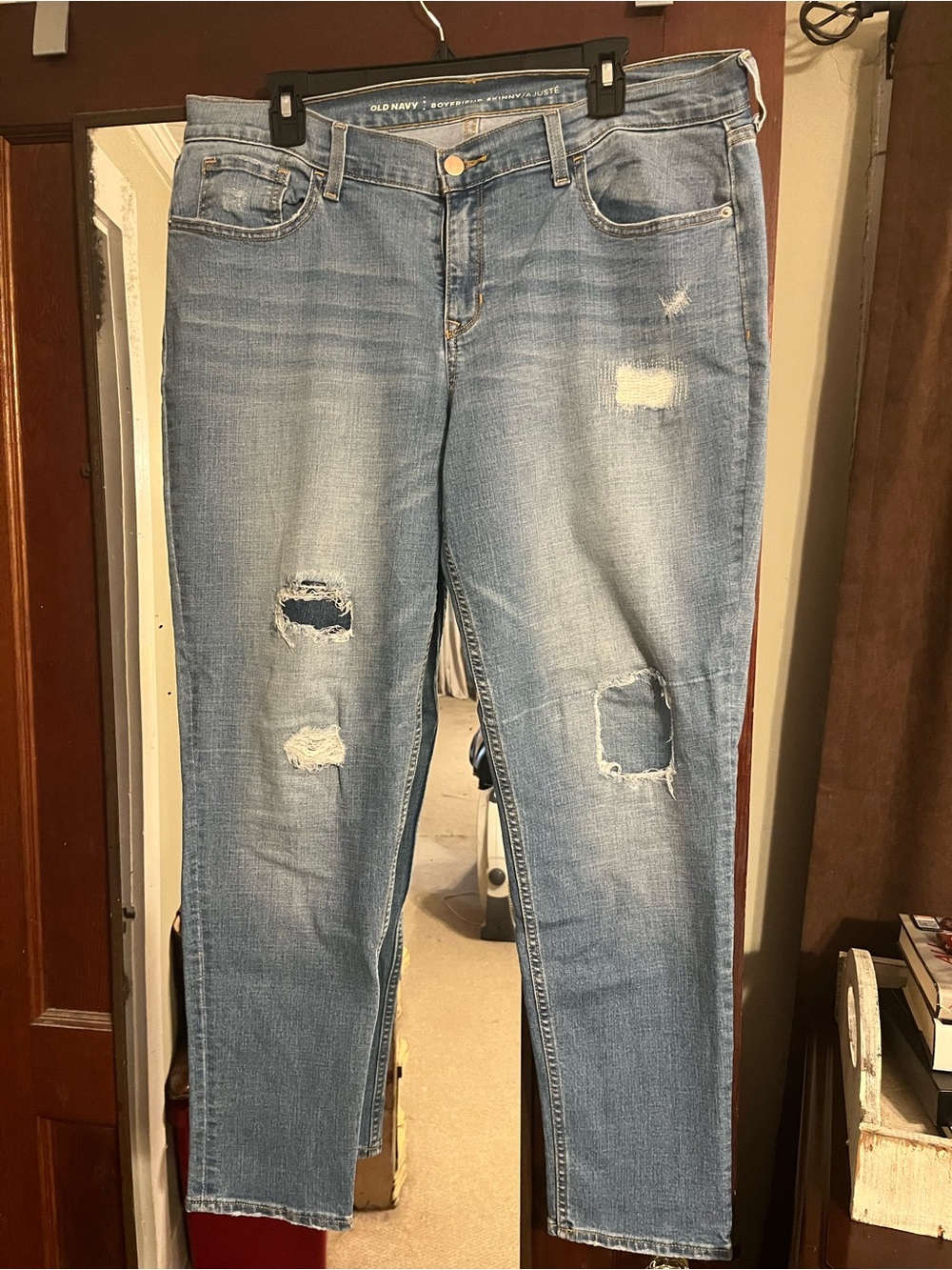 Old Navy Light Wash Distressed Boyfriend Jeans